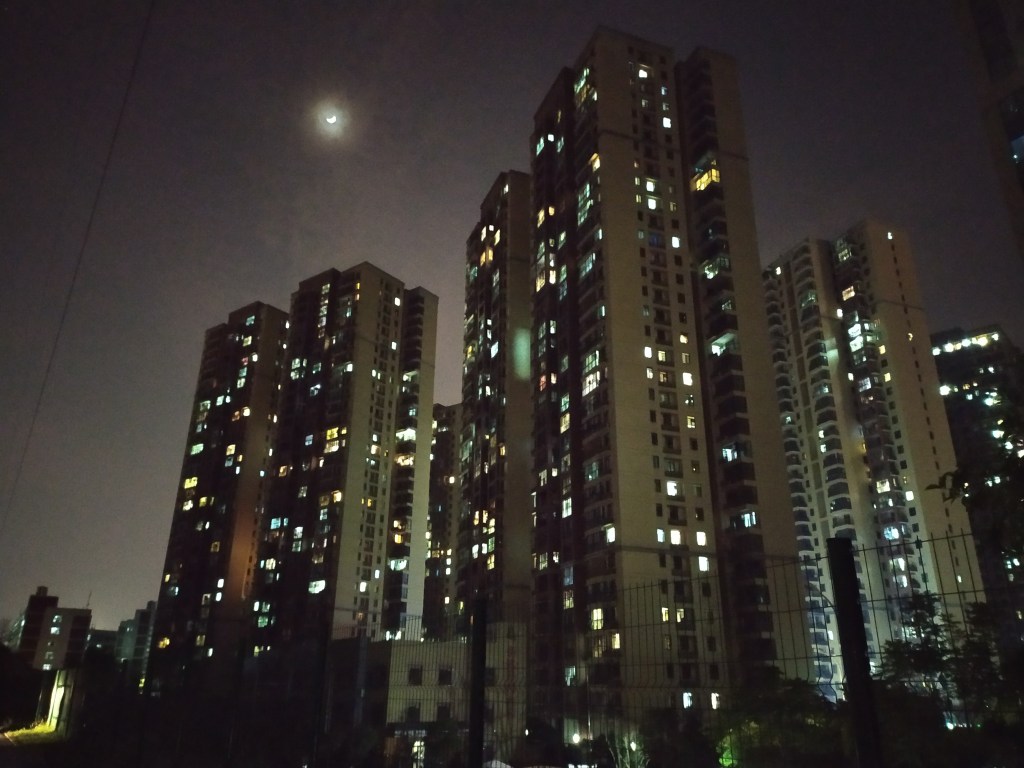 A photo of apartment towers in China in 2019.